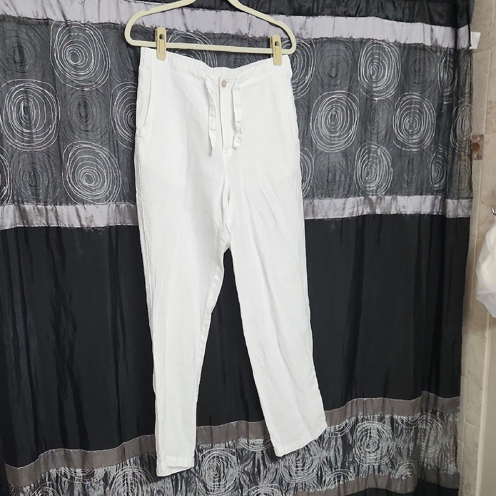 White High-Waisted Pants